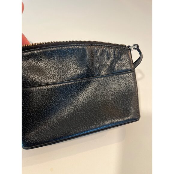 Kate Spade Black Leather Crossbody Purse With Adjustable Strap & Gold Zipper Acc - Picture 8 of 8